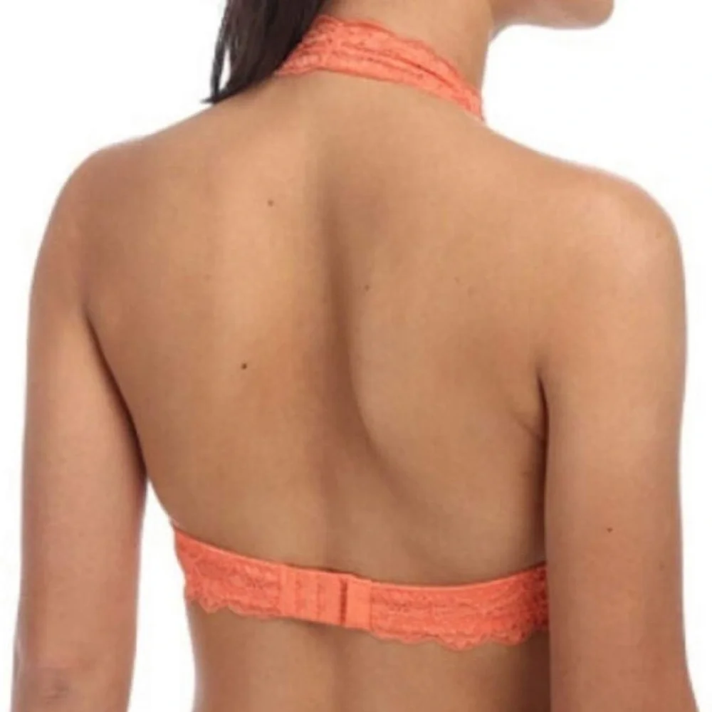 Free People Galloon Lace Halter Bra Light‎ Orange